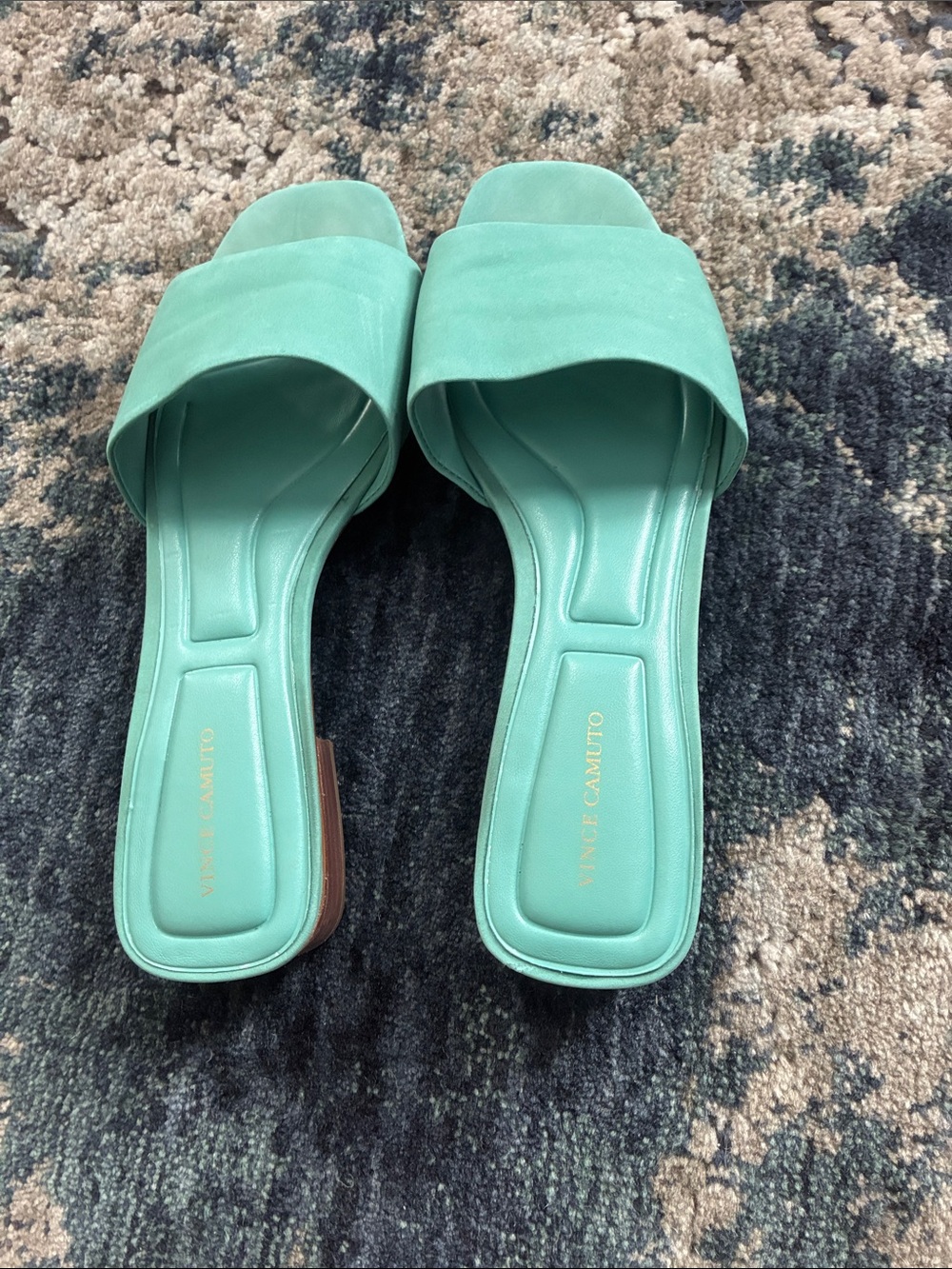 Vince Camuto Teal Slide Mules